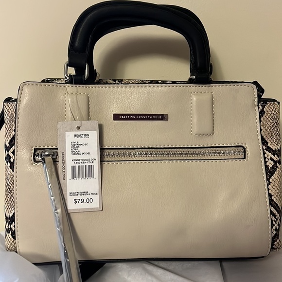 Kenneth Cole reaction snakeskin trimmed Crossbody bag, removable strap, handles - Picture 7 of 12